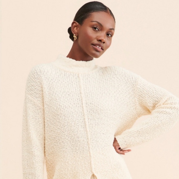 Anthropologie Boucle Turtleneck Tunic in Ivory - Size S - Picture 4 of 5